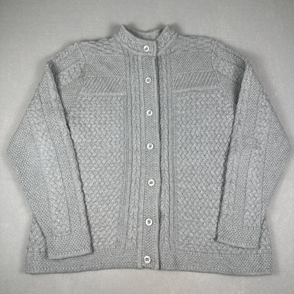 L.L. Bean Cable Knit Cardigan Women’s Size 1X Grey